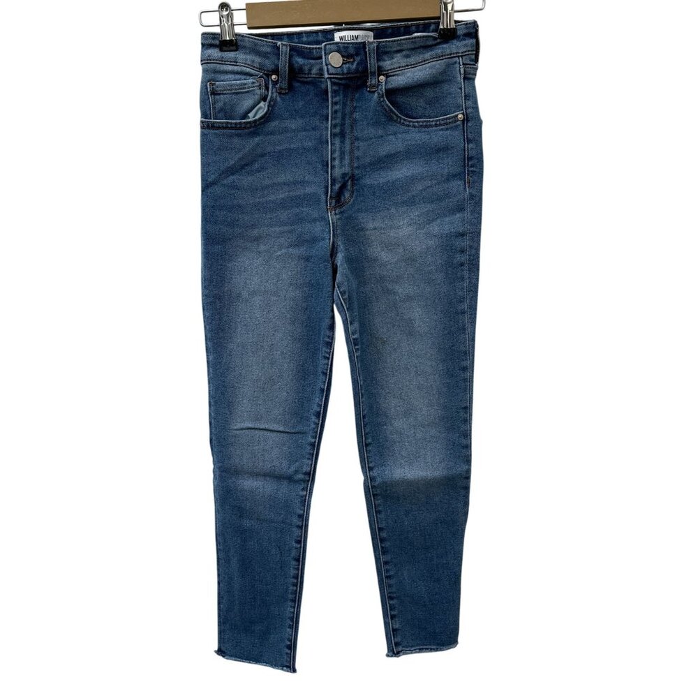 William Rast Super High Waist Ankle Skinny Jeans Raw Hem Denim Women's Junior 27